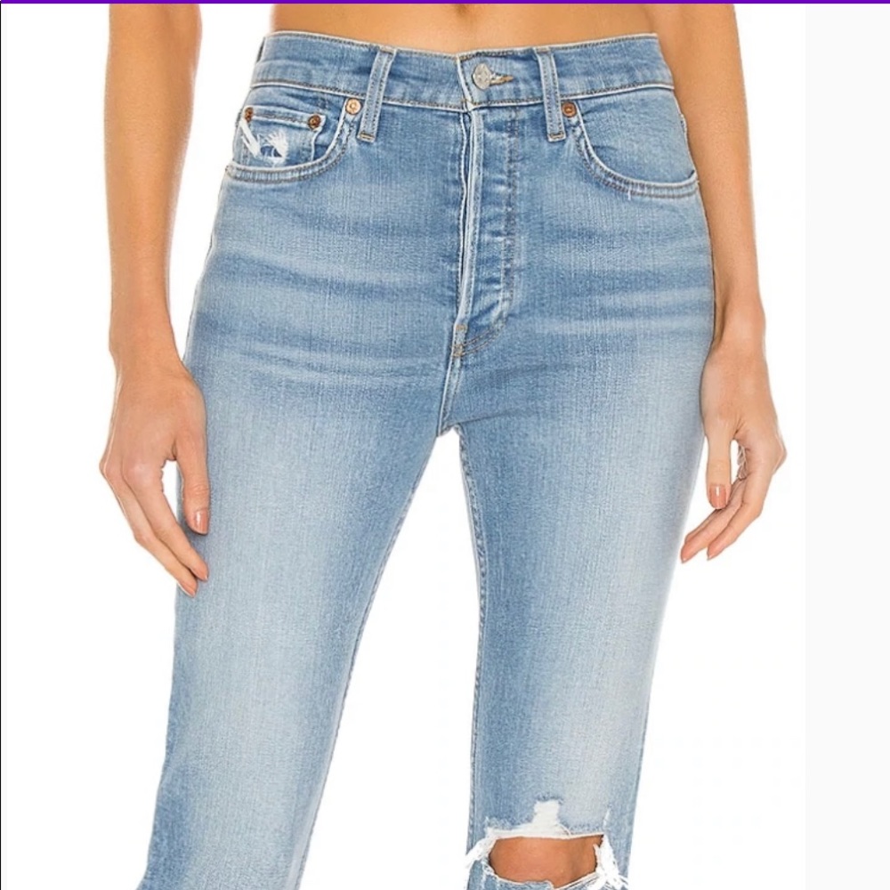REDONE 90’s high rise ankle crop denim